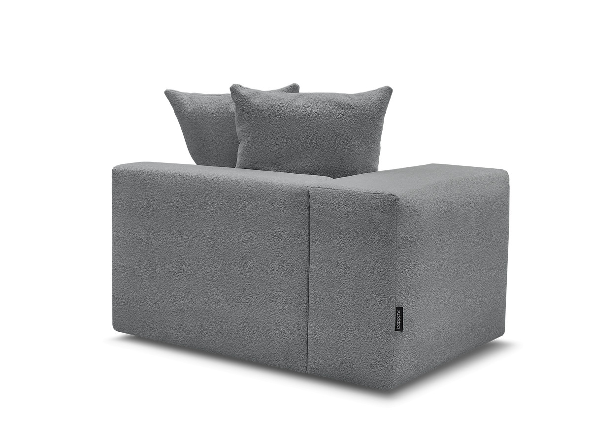 Bobochic Voltaire Sofamodul 1-Sitzer 130 × 100 cm Melange-Stoff Dunkelgrau Ecke links