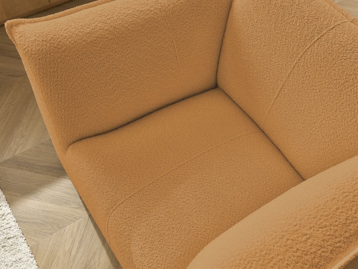 Bobochic Giorgia Sessel Bouclé-Stoff Gelb