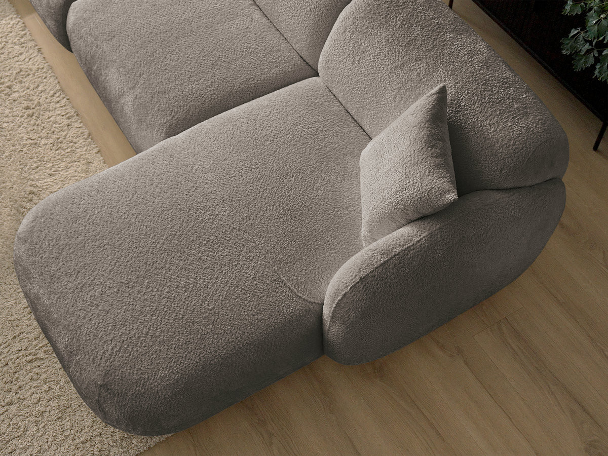 Bobochic Anda Ecksofa 241 × 163 cm Chenille Taupe Ecke rechts