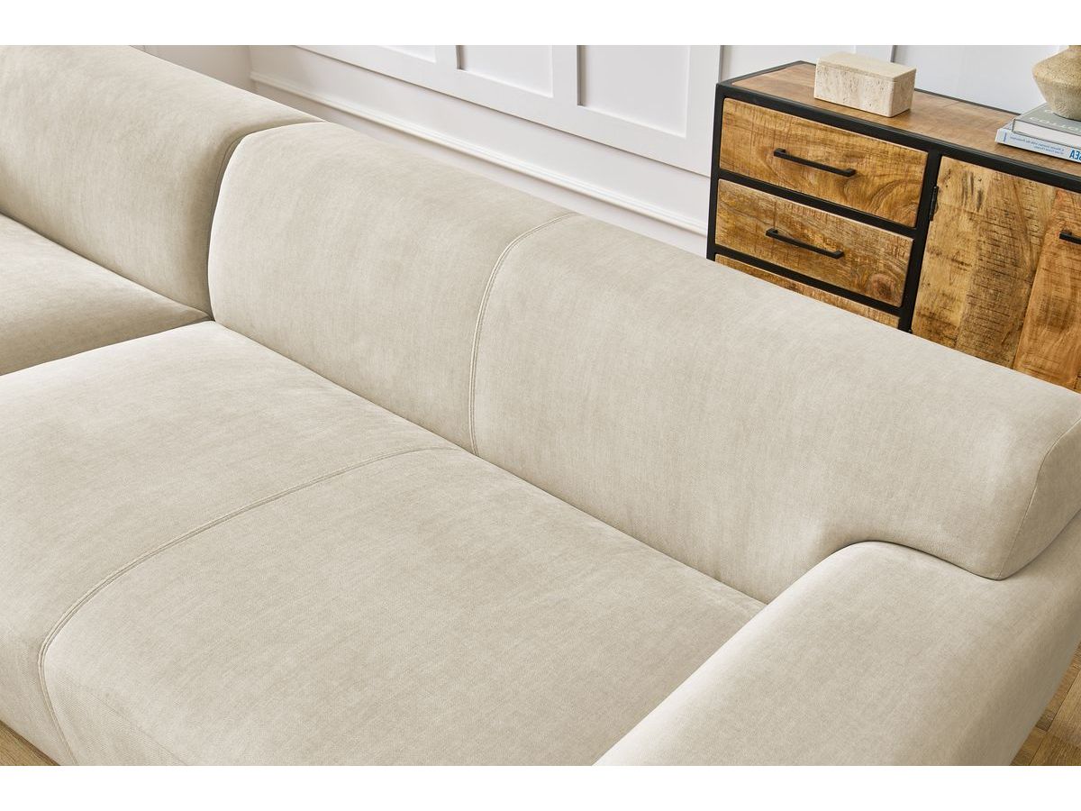 Bobochic Lavena Ecksofa 312 × 220 cm Samt Beige Ecke links