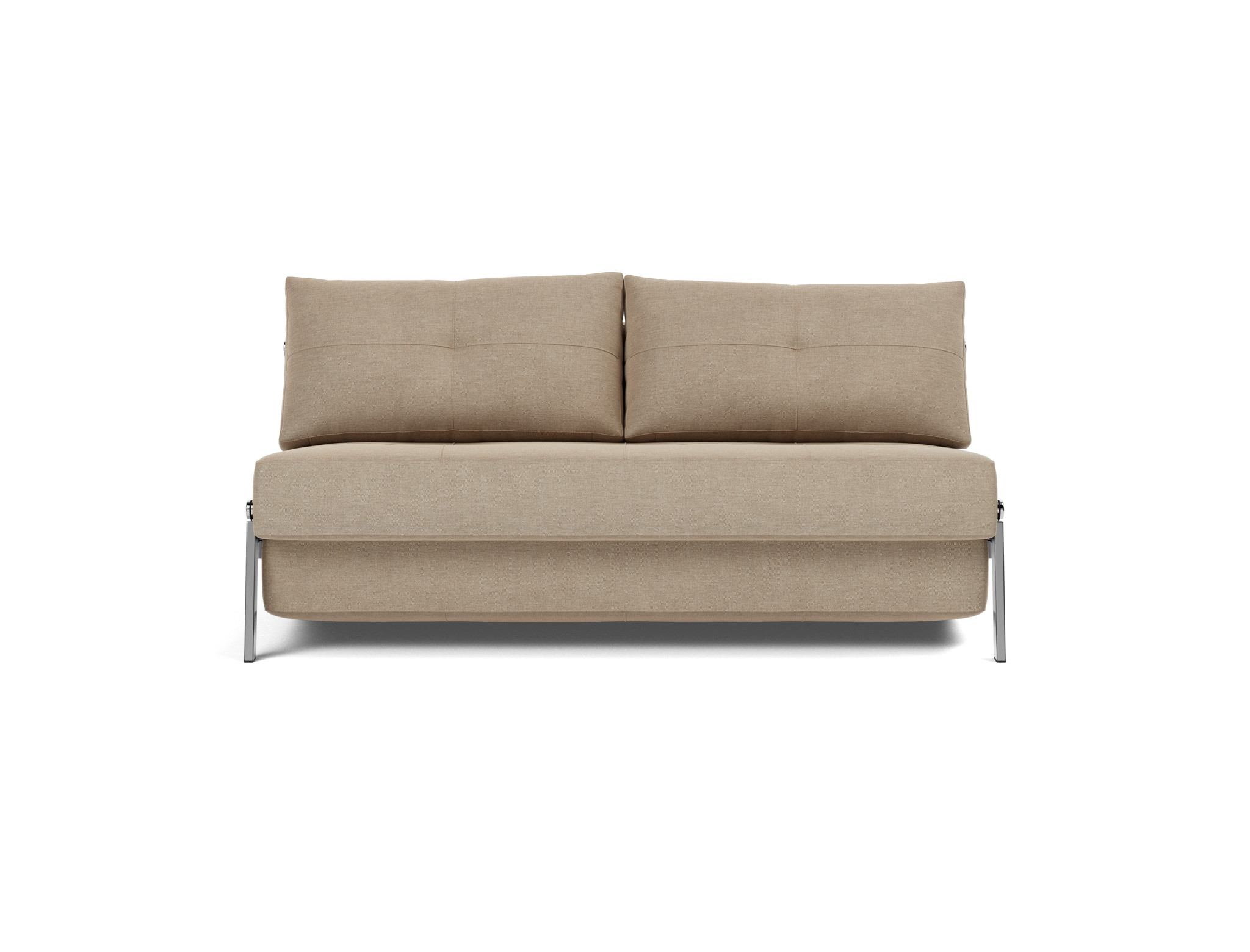 Schlafsofa Cubed 160 Flachgewebe Phobos 587-Mocha Beine Chrom