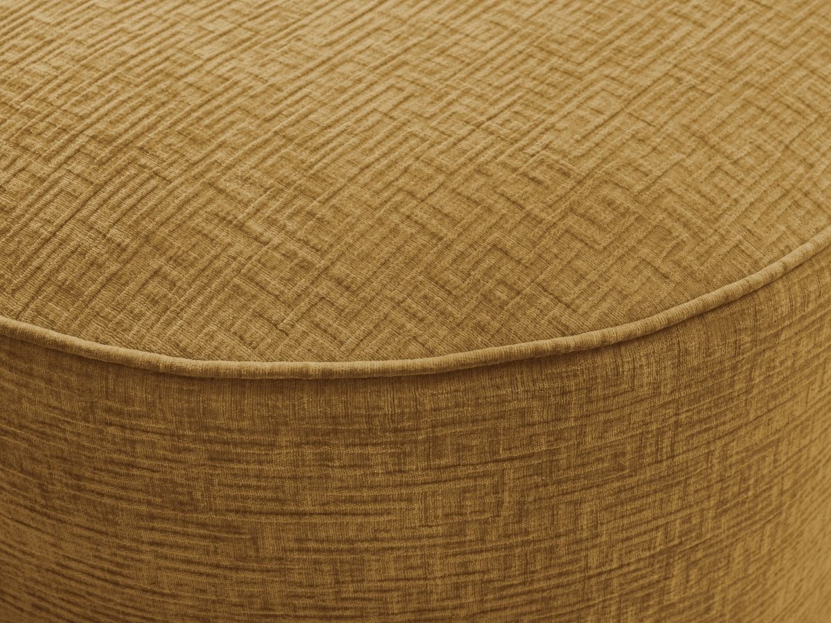 Bobochic Rousseau Pouf Strukturstoff Gelb