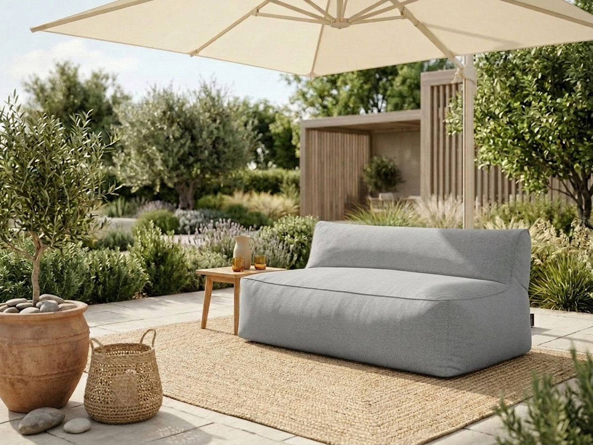 Bobochic Riviera Sofamodul 2-Sitzer Stoff Hellgrau