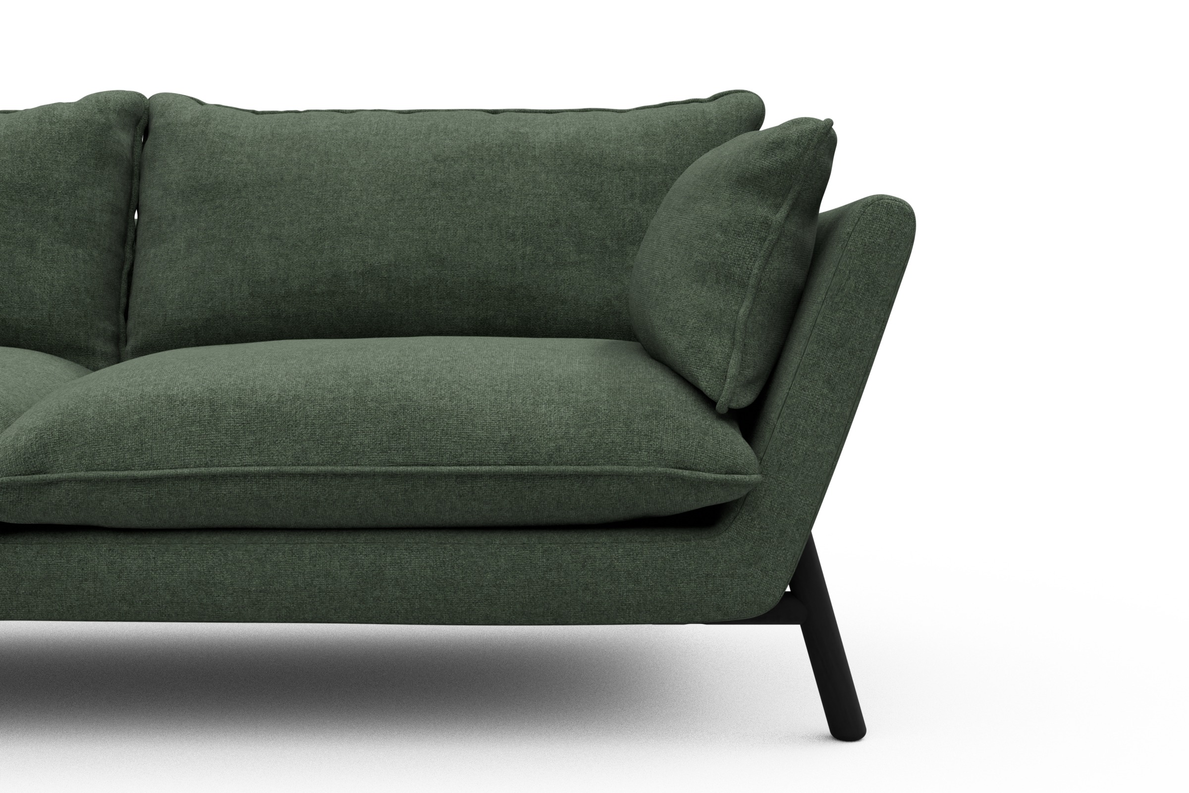 Sofa Emil PREMIUM 2-Sitzer Beinfarbe Eiche Schwarz Casone-Forest-Green