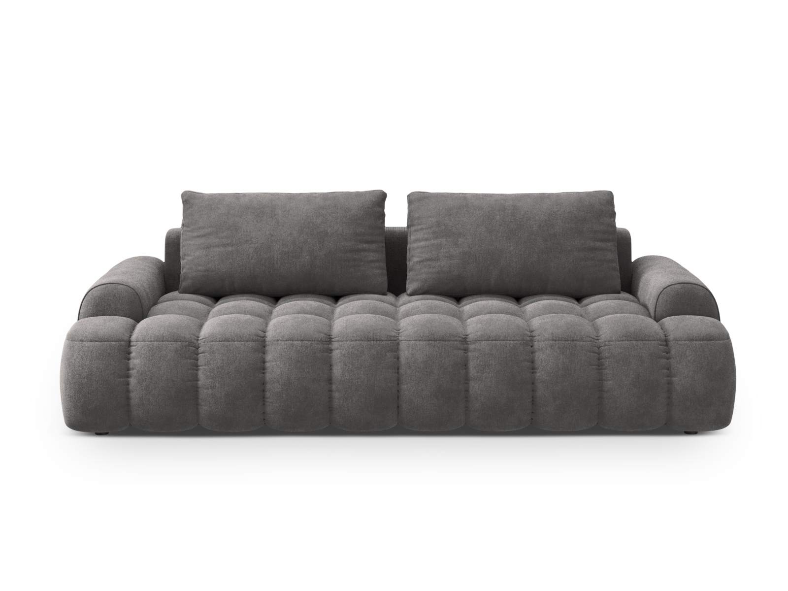 Cosmopolitan Design Schlafsofa Linz 4-Sitzer mit Bettkasten Samt Vogue Grau