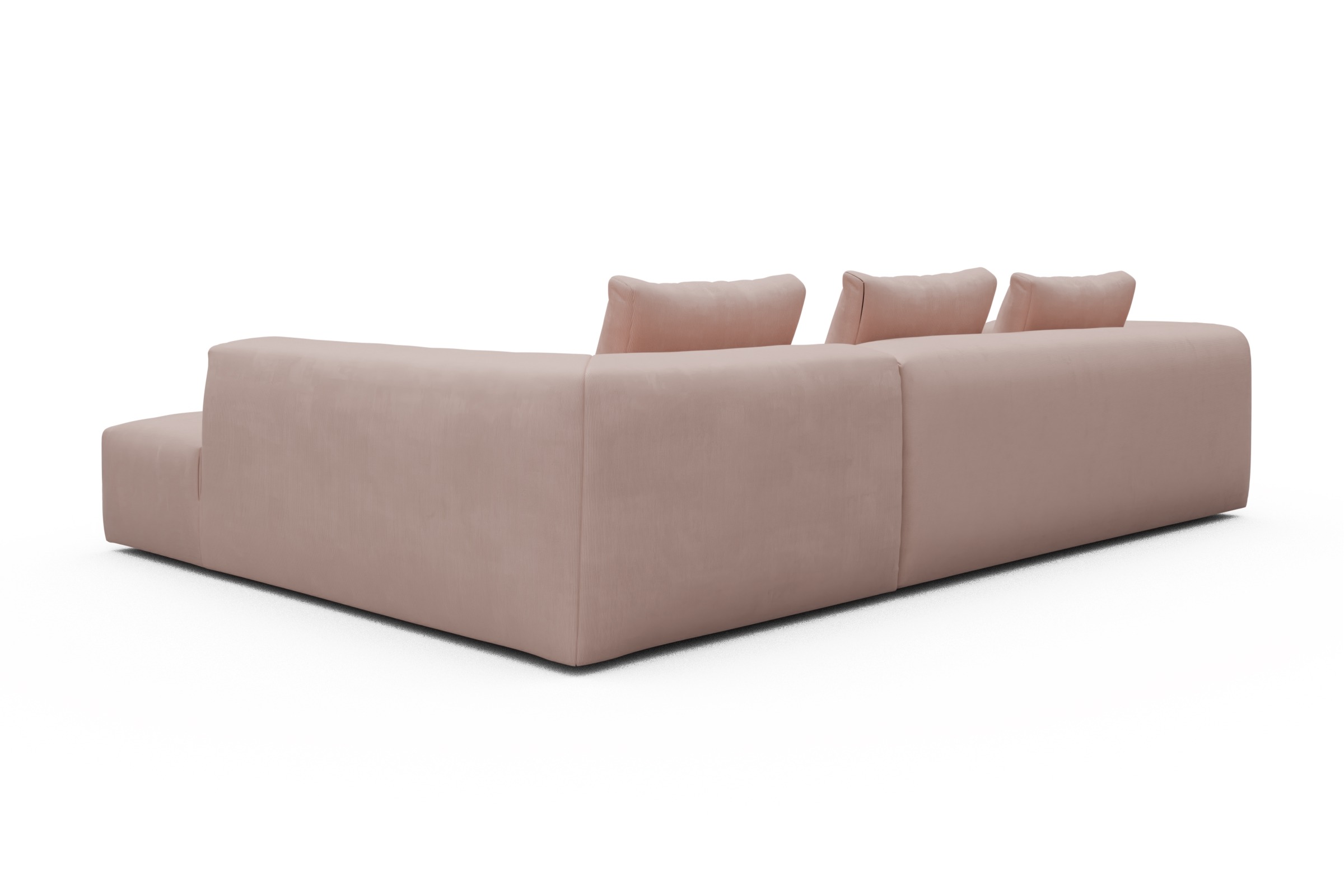 Ecksofa Fred Relax-Ecke rechts mit 2,5-Sitzer Cordufine-Blush