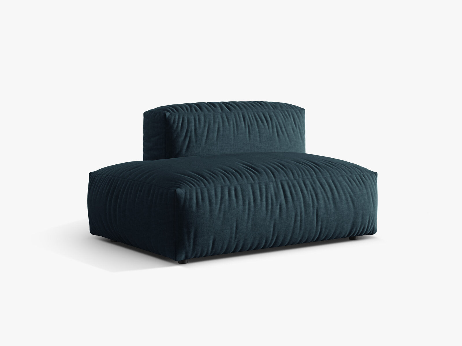 Micadoni Ecksofa-Modul Martina 1-Sitzer Strukturierter Stoff Boston Jeansblau Links
