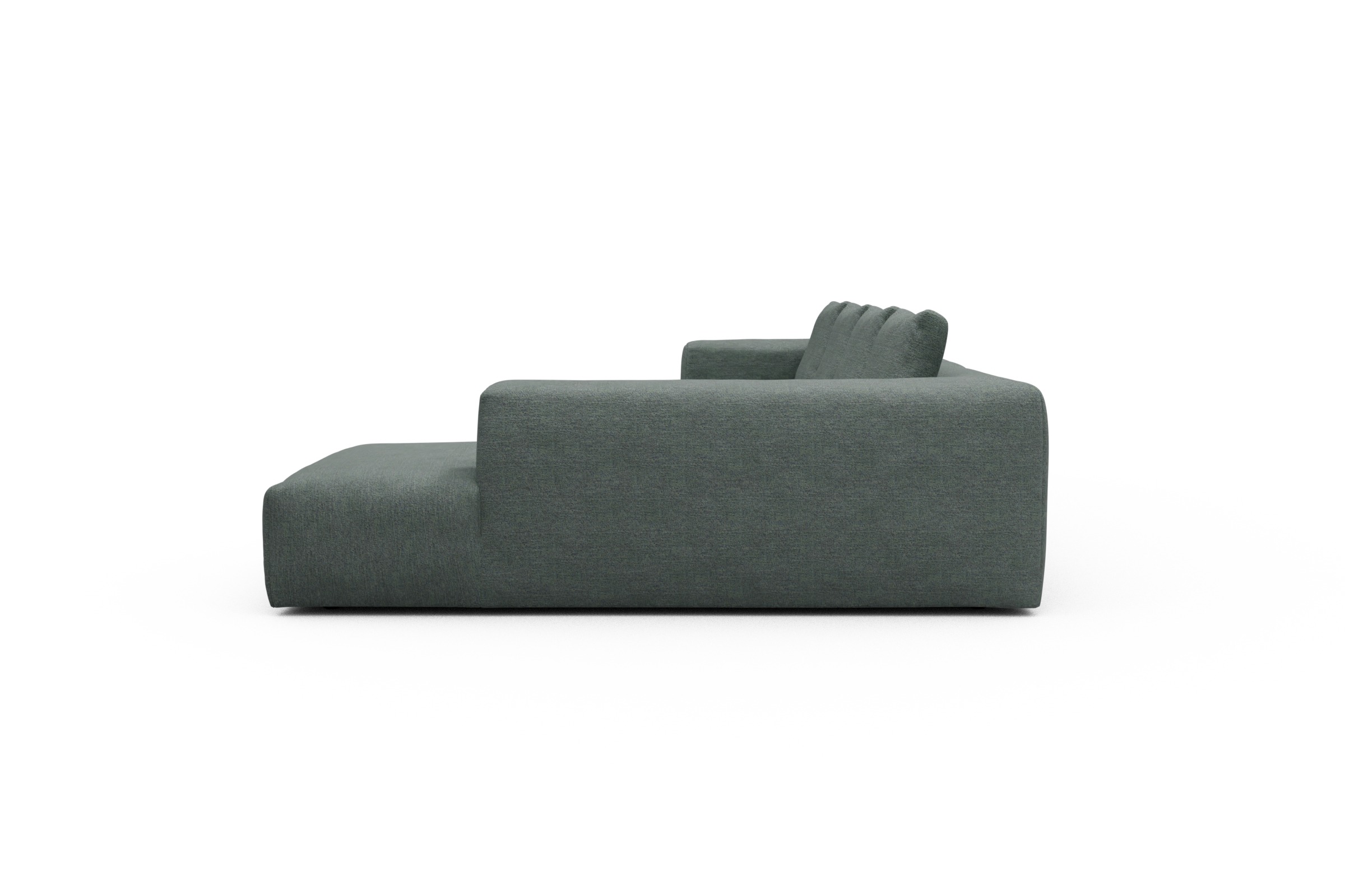 Wohnlandschaft Fred Relax-Ecke rechts mit 2-Sitzer und Chaiselongue links Carreno-Ice-Blue