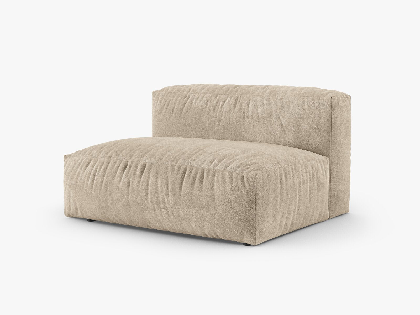 Micadoni Eckmodul mit Armlehne Martina 1-Sitzer Groß 90cm Sitztiefe Links Samt Vogue Helles Beige