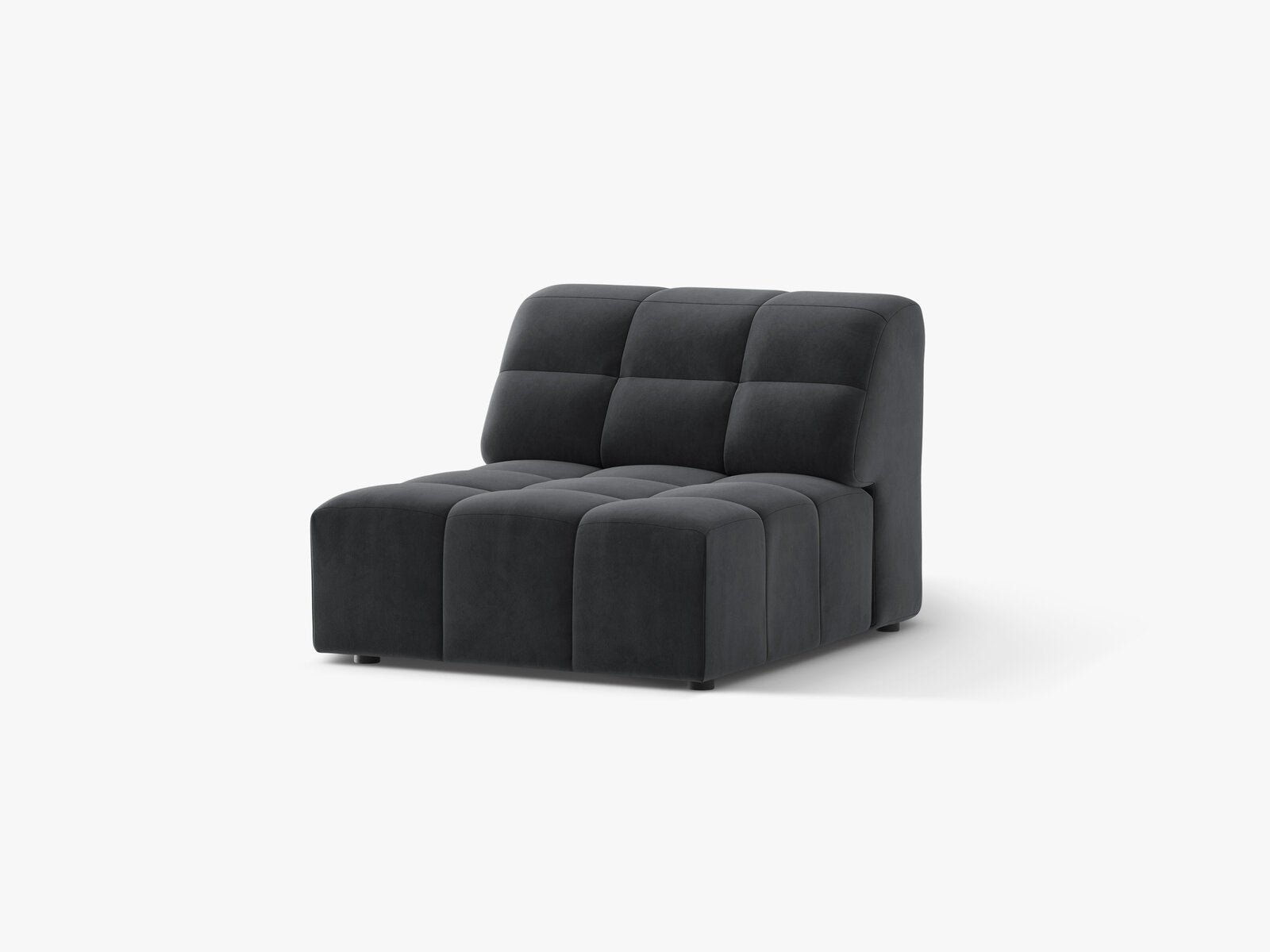 Micadoni Jennifer Sofamodul armlos Samt Bluvel Grau