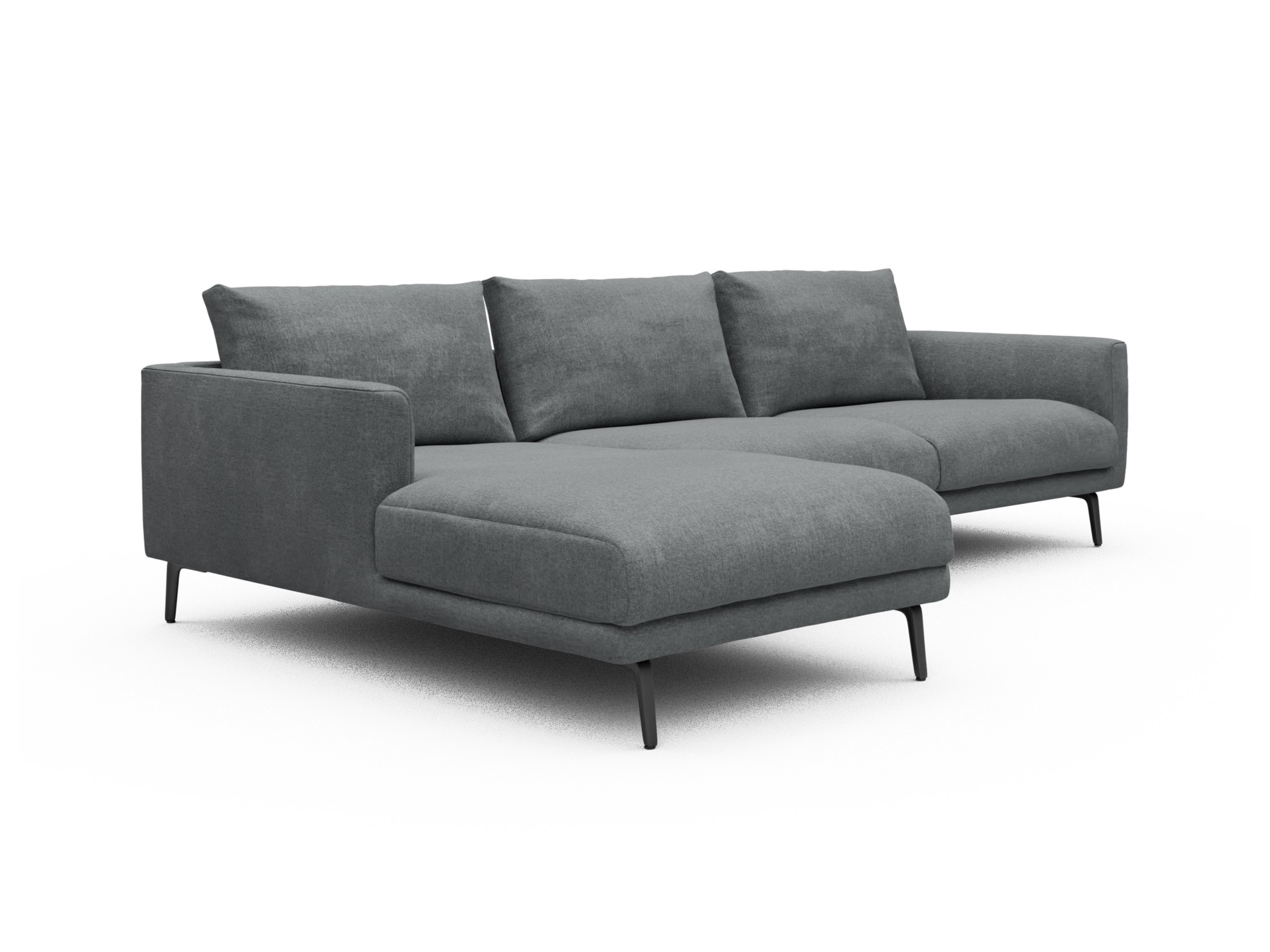 Skandi Home Ecksofa Karl Chaiselongue links mit 2,5-Sitzer Casone-Gravel-Grey moebelfaktor