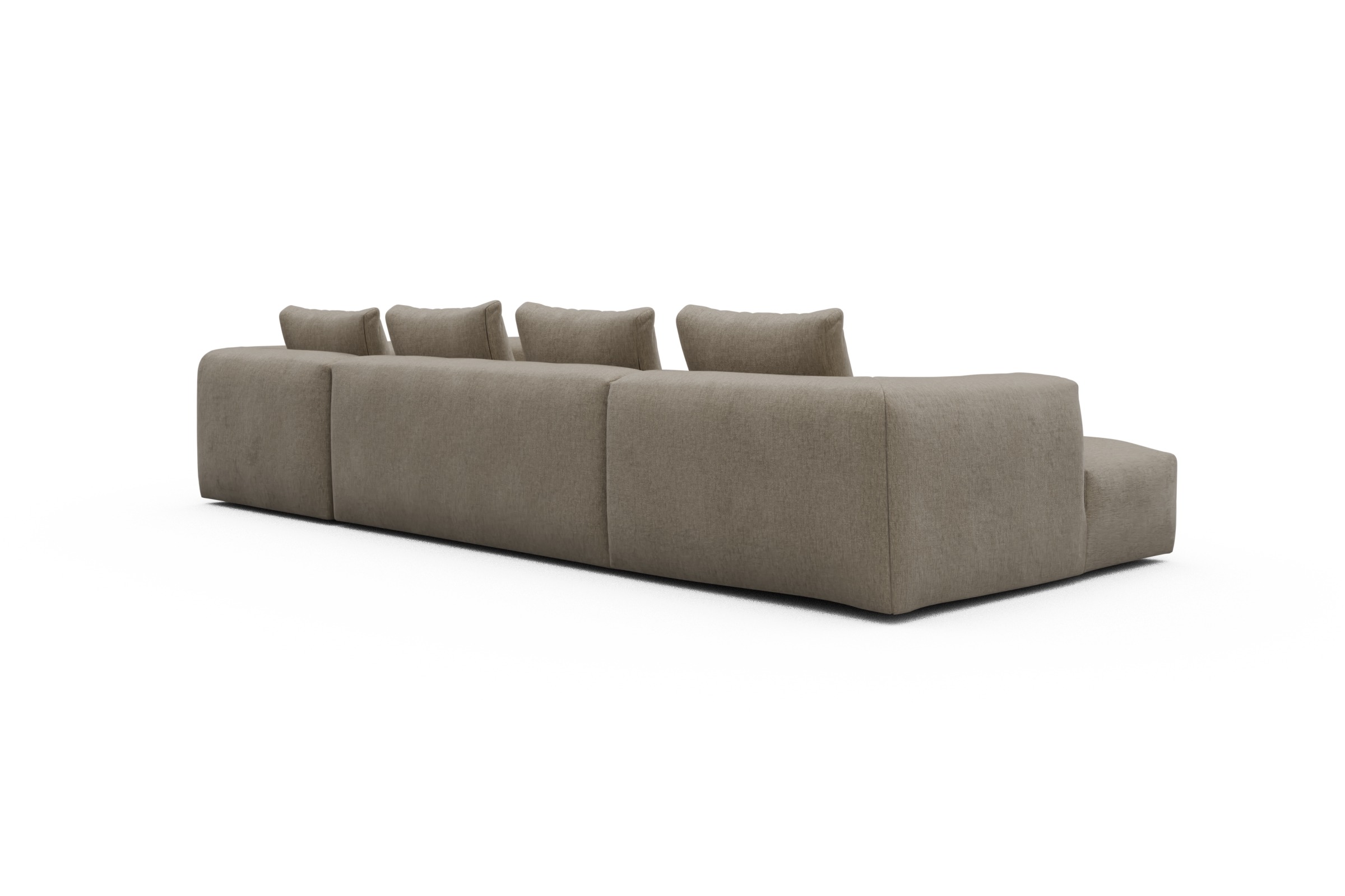 Wohnlandschaft Fred Chaiselongue links mit 2-Sitzer und lange Armlehne rechts Smooth-Belge