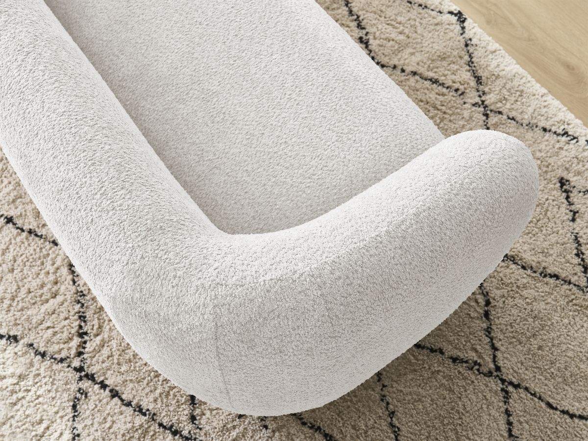 Bobochic Celine Sofa 2-Sitzer Bouclé-Stoff Weiß