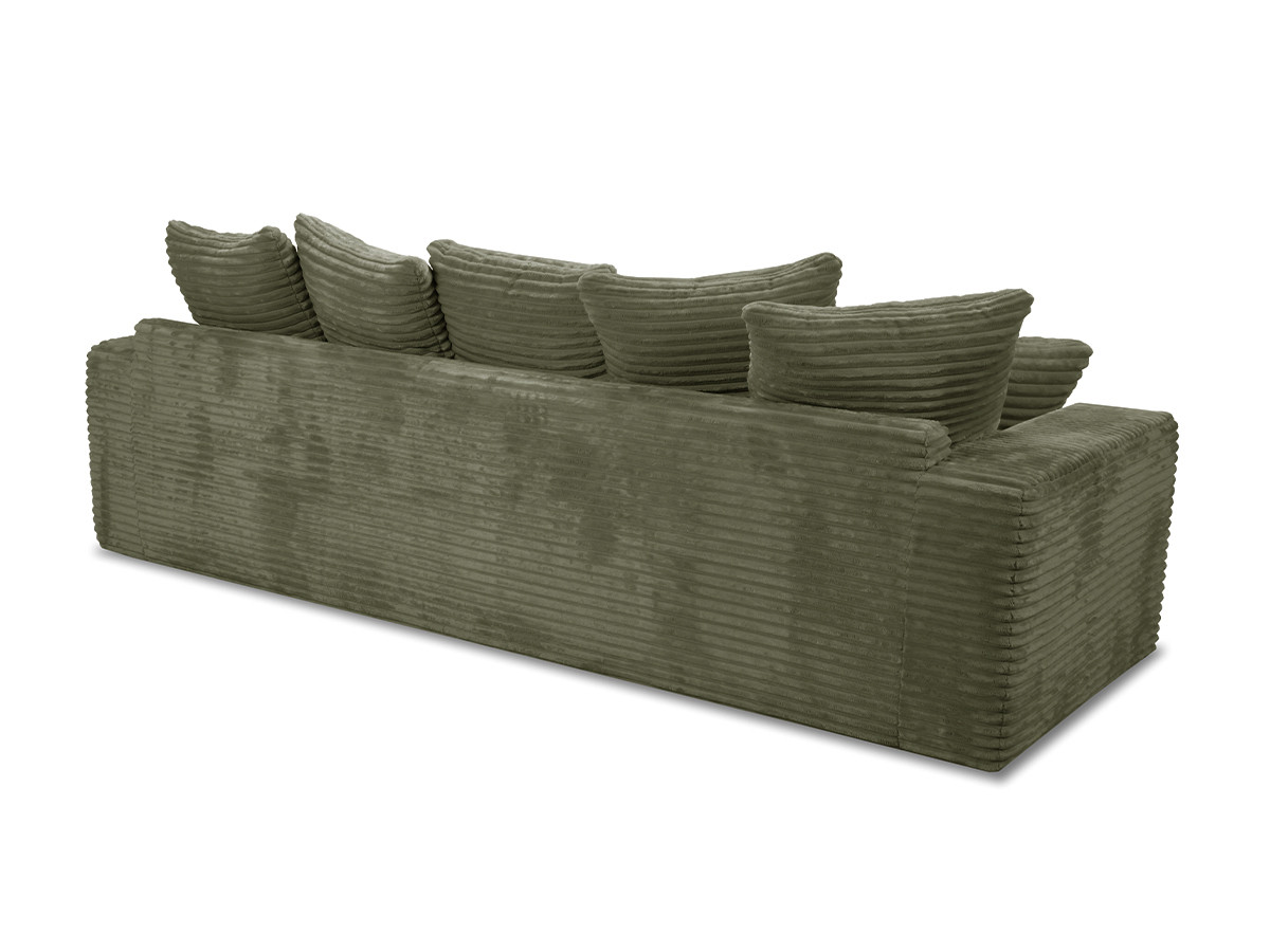 Bobochic Nevada Sofa 3-Sitzer 260 × 97 cm Breitcord weich Grün
