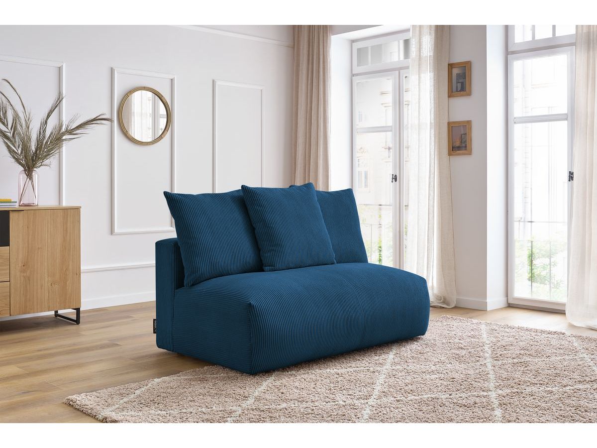 Bobochic Voltaire Sofamodul 2-Sitzer 142 × 100 cm Cordsamt Dunkelblau