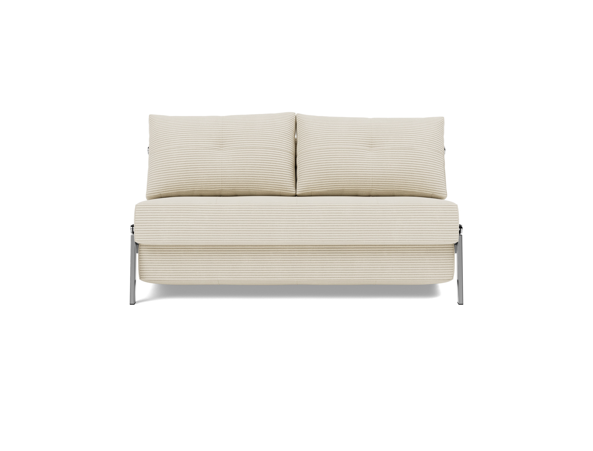 Schlafsofa Cubed 140 Kord Corduroy 594-Ivory Beine Chrom
