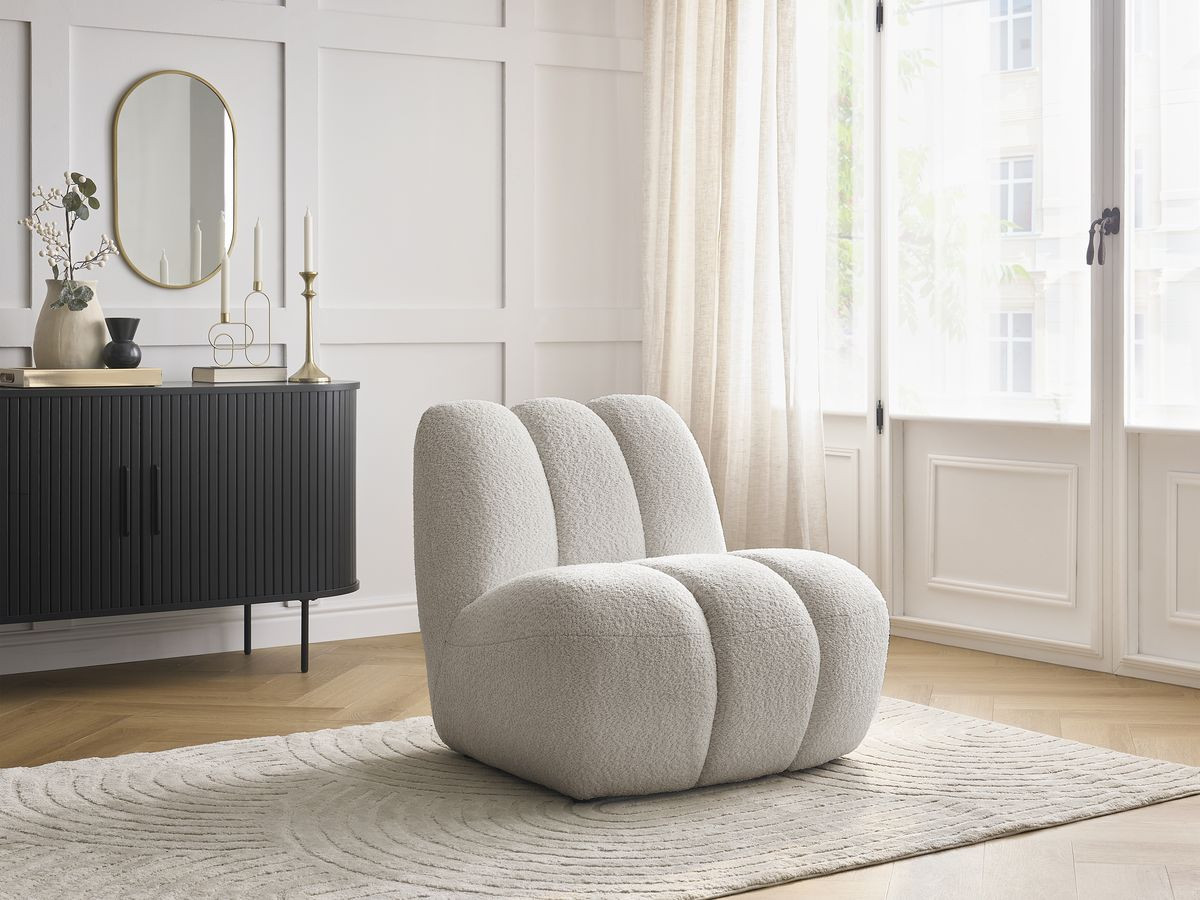 Bobochic Janissaire Sessel 81 × 90 cm Bouclé-Stoff Beige