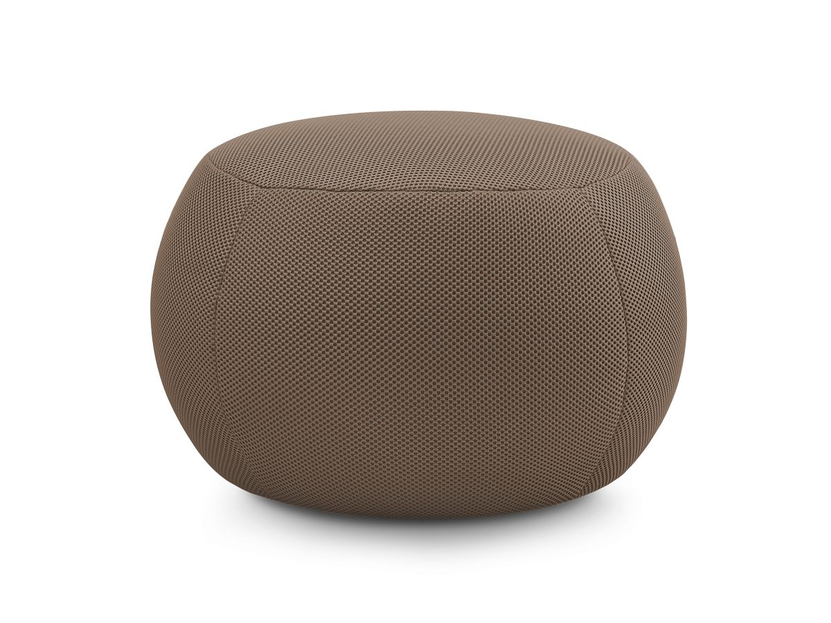 Bobochic Hayden Pouf, rund Mesh-Stoff Braun, 60 cm