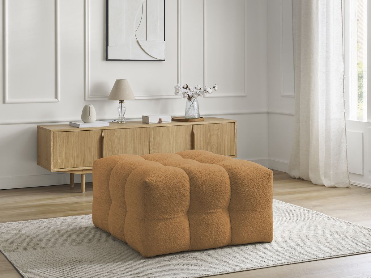 Bobochic Cloud Pouf Bouclé-Stoff Gelb