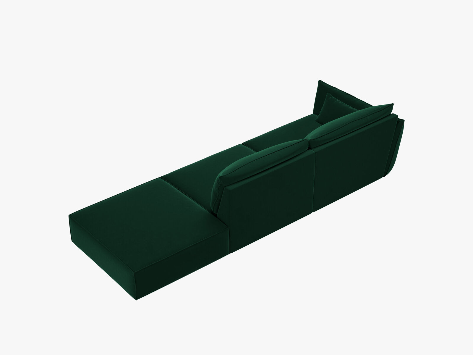 Micadoni Sofa Kaelle 4-Sitzer Rechts Samt Bluvel Flaschengrün