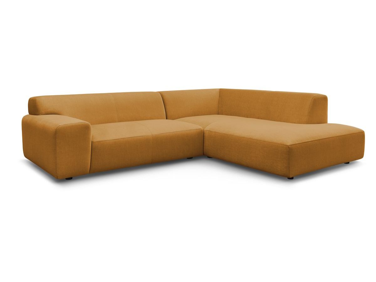 Bobochic Lavena Ecksofa 272 × 220 cm Samt Gelb Ecke rechts