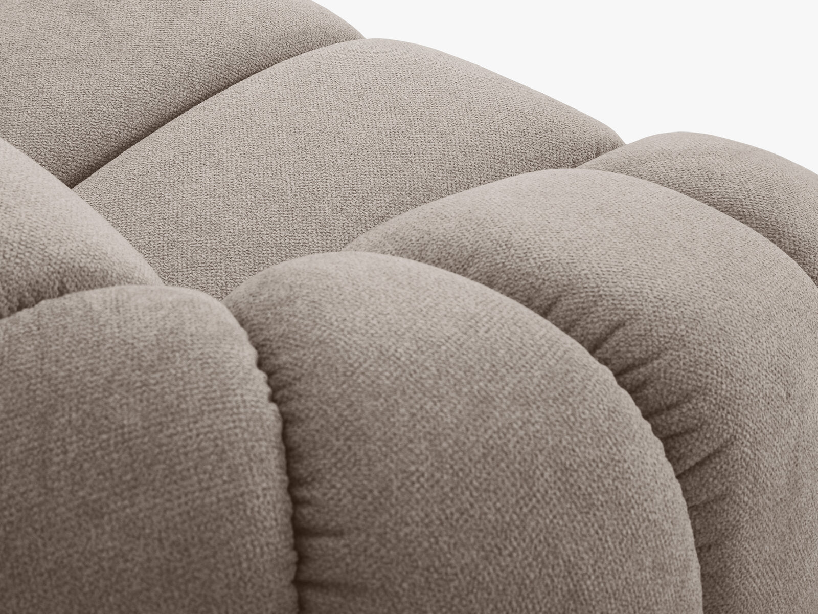 Micadoni Sofa Diana 3-Sitzer Strukturierter Samt Bubble Dunkelbeige