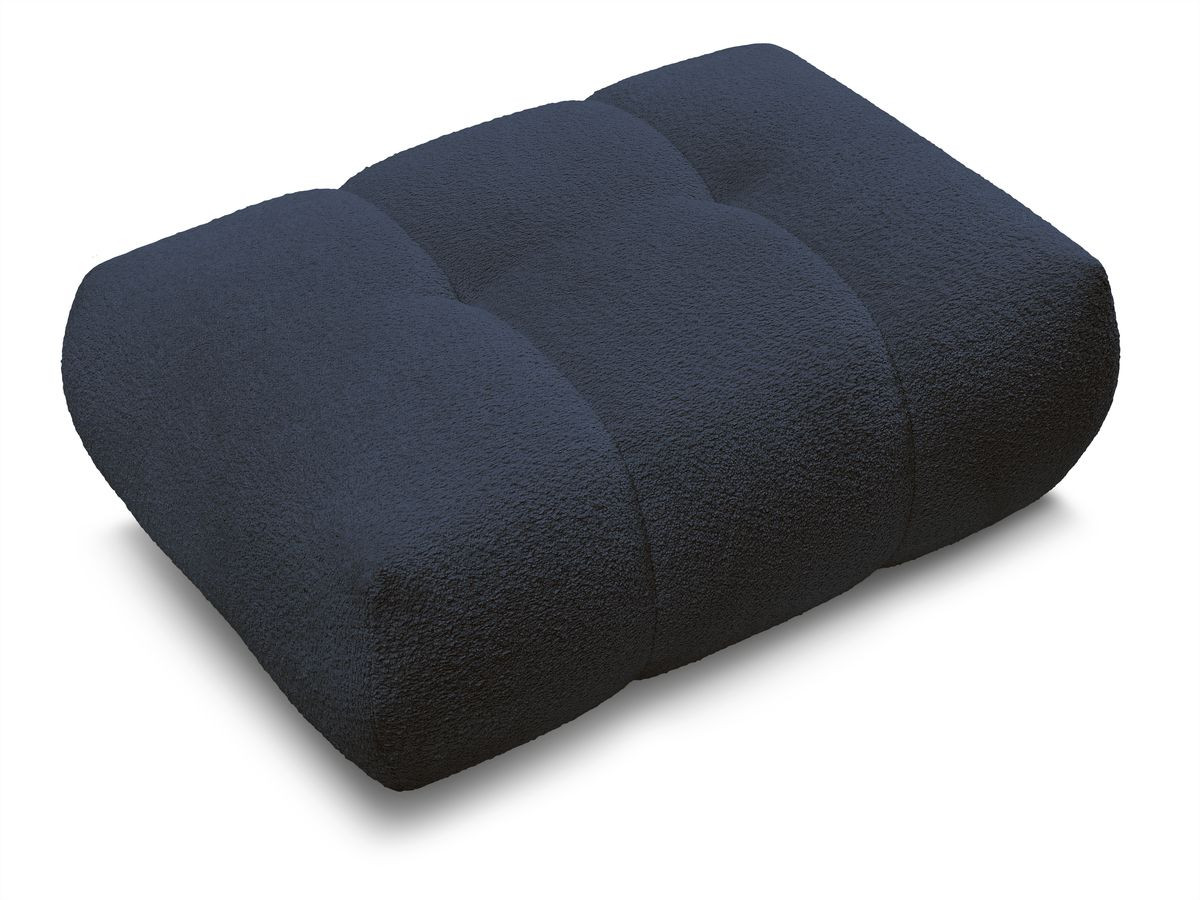 Bobochic Fuji Pouf Bouclé-Stoff Dunkelblau