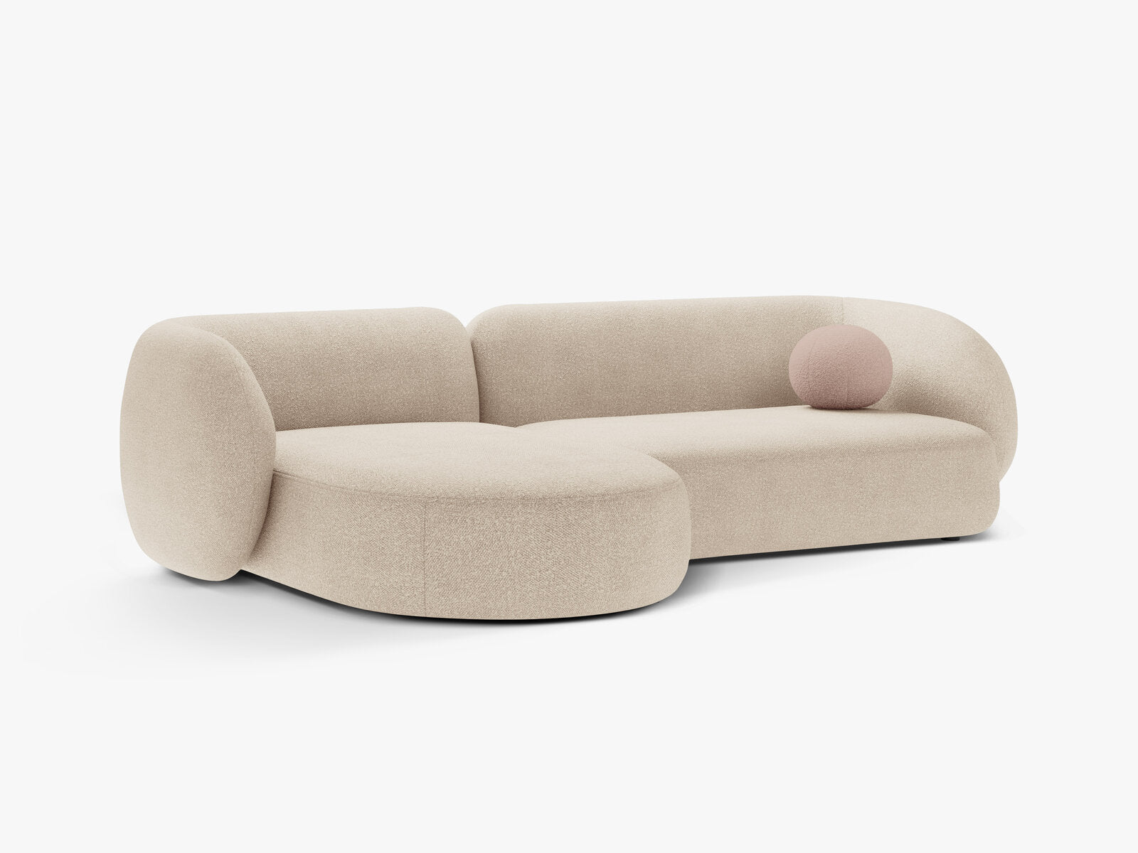 Micadoni Ecksofa Kate 3-Sitzer Links Boucle Beige