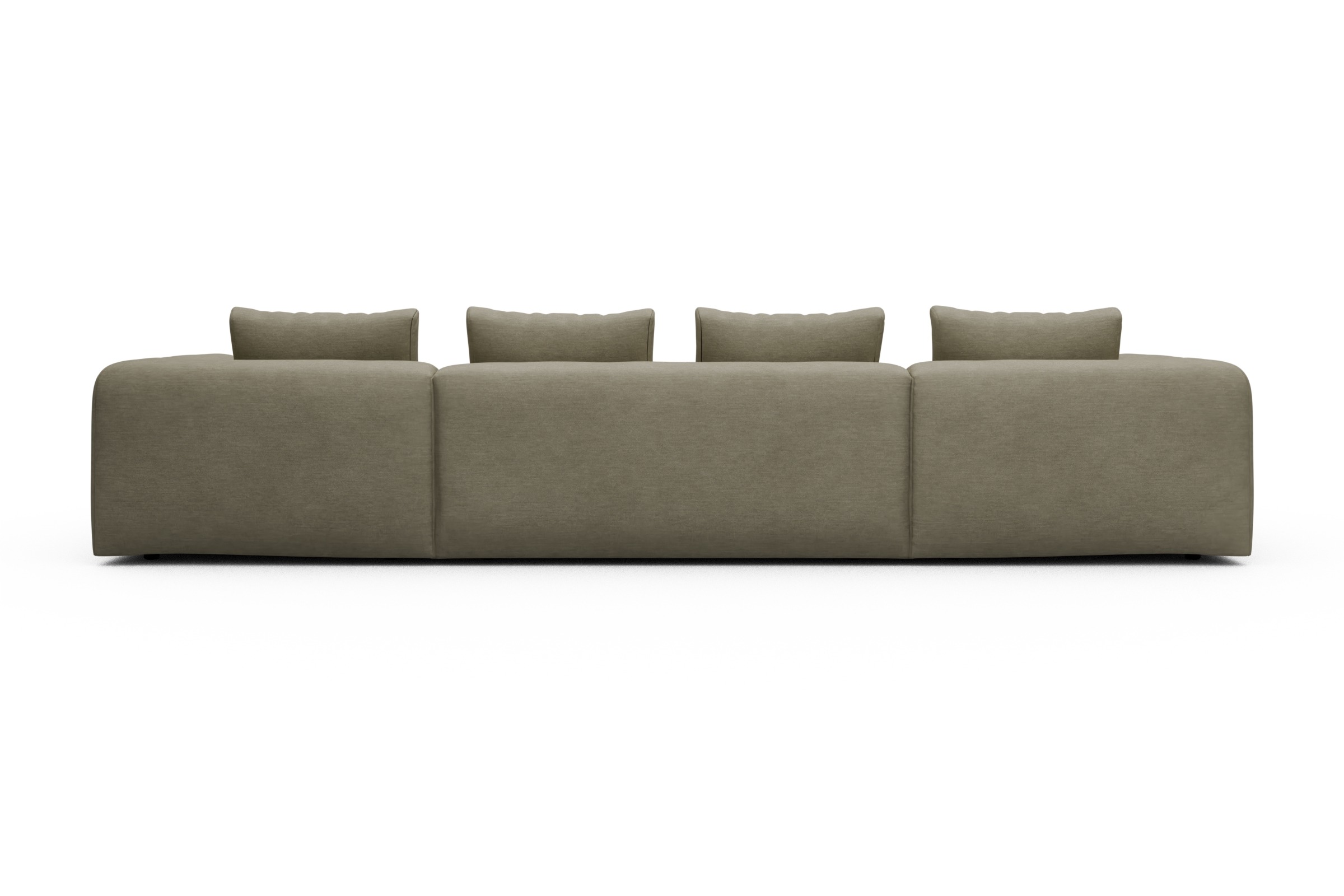Wohnlandschaft Fred mit 2-Sitzer und Chaiselongue beidseitig Vivus-Dusty-Sand