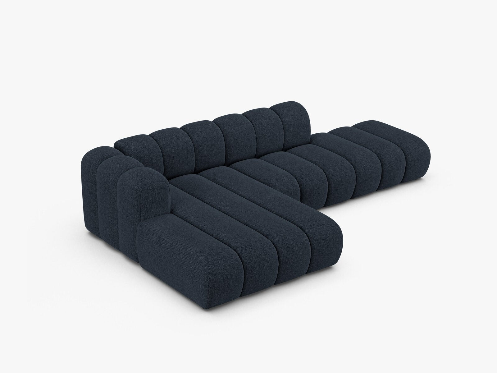Micadoni Modulares Ecksofa offen Lupine 5-Sitzer Links Chenille Eden Marineblau