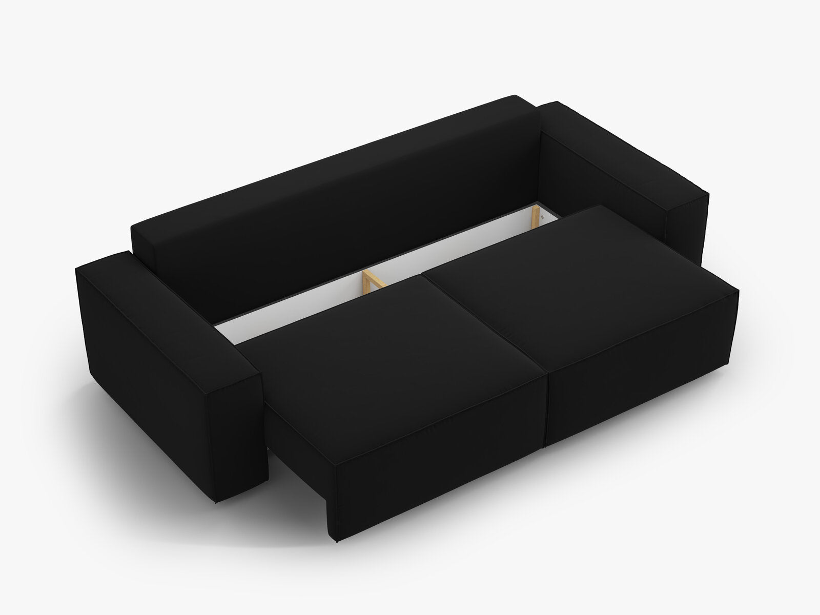 Micadoni Schlafsofa Jodie 3-Sitzer Samt Schwarz
