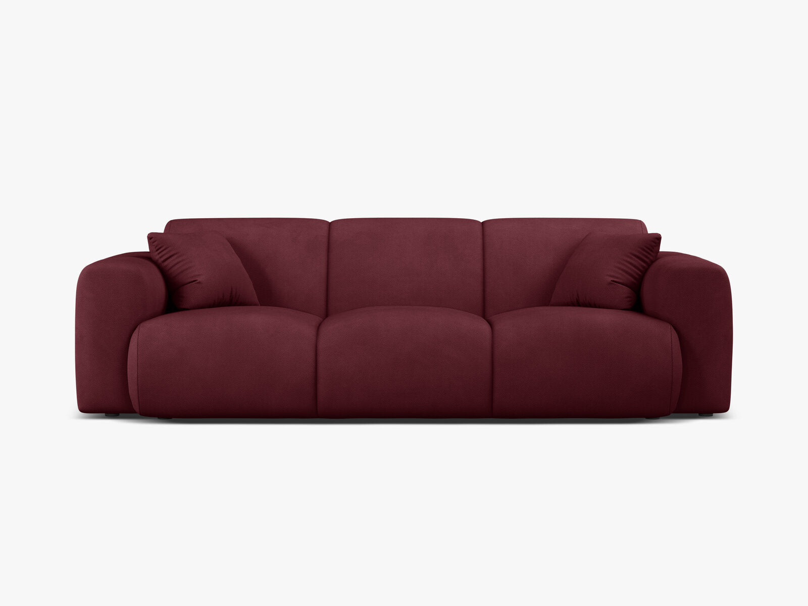 Micadoni Sofa Molino 3-Sitzer Strukturierter Stoff Rebel Bordeaux