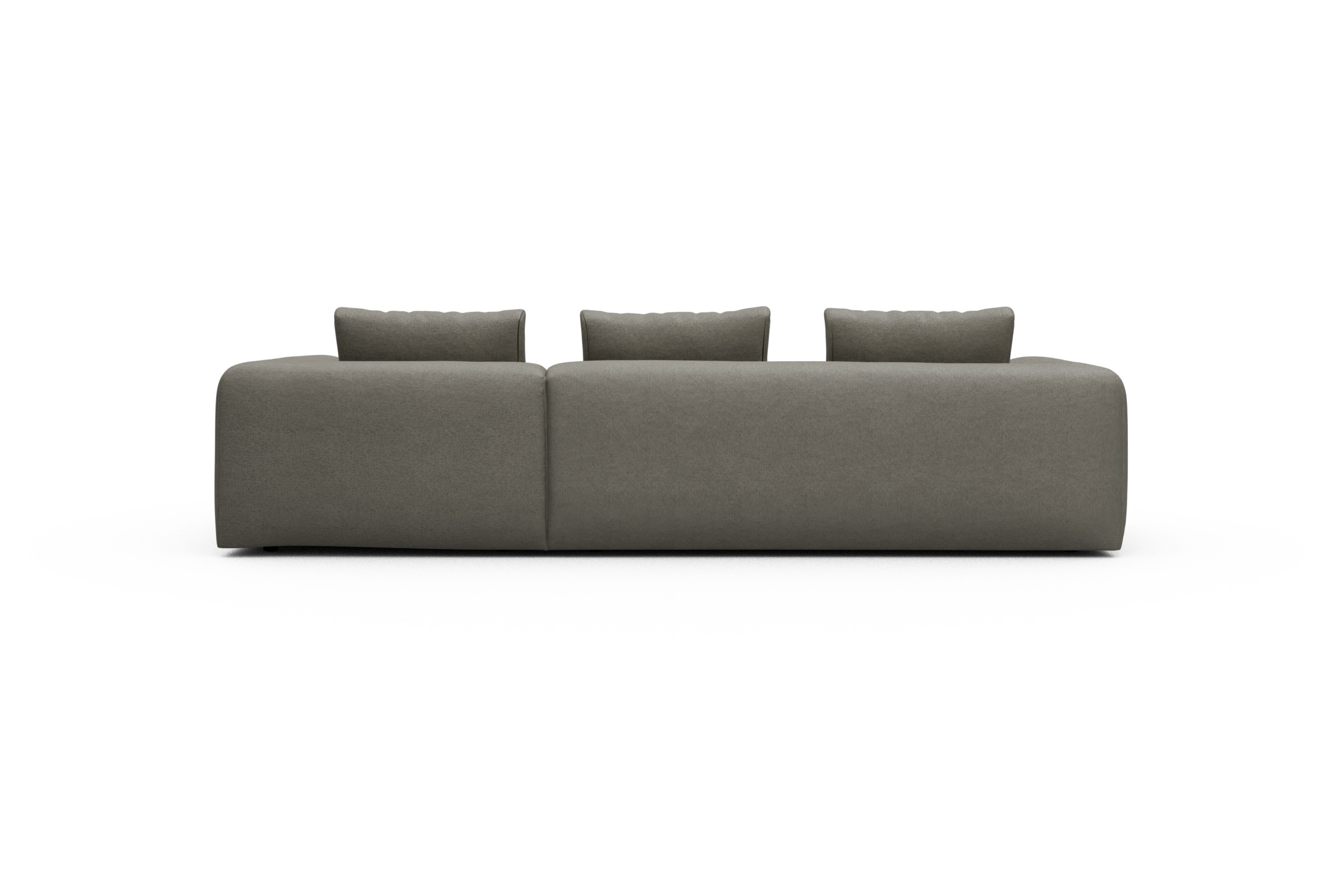 Ecksofa Fred Chaiselongue rechts mit 2,5-Sitzer Denari-Warm-Grey