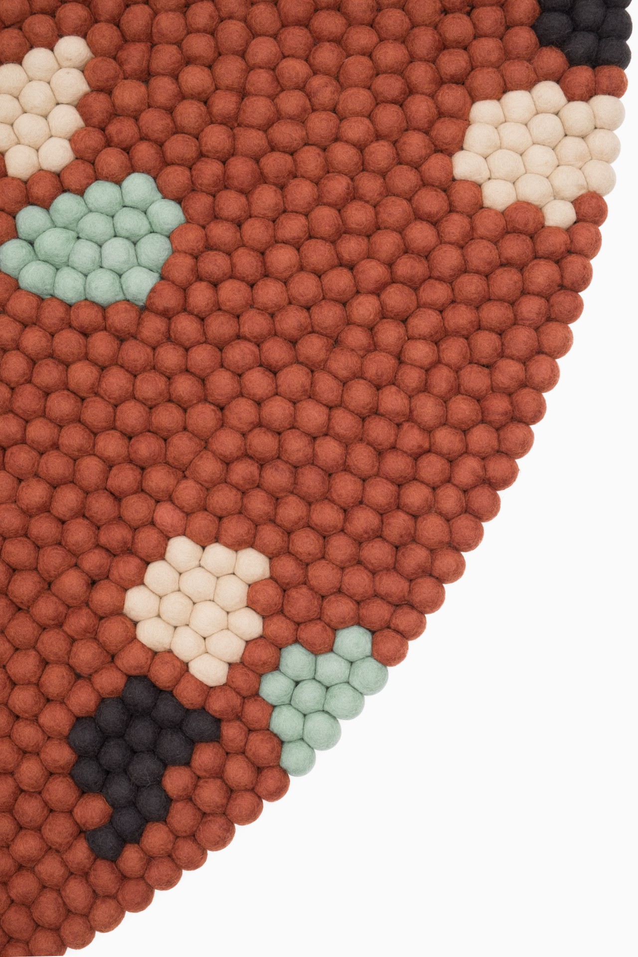 myfelt Terra Rust Filzkugelteppich Rot rund Ø 50 cm
