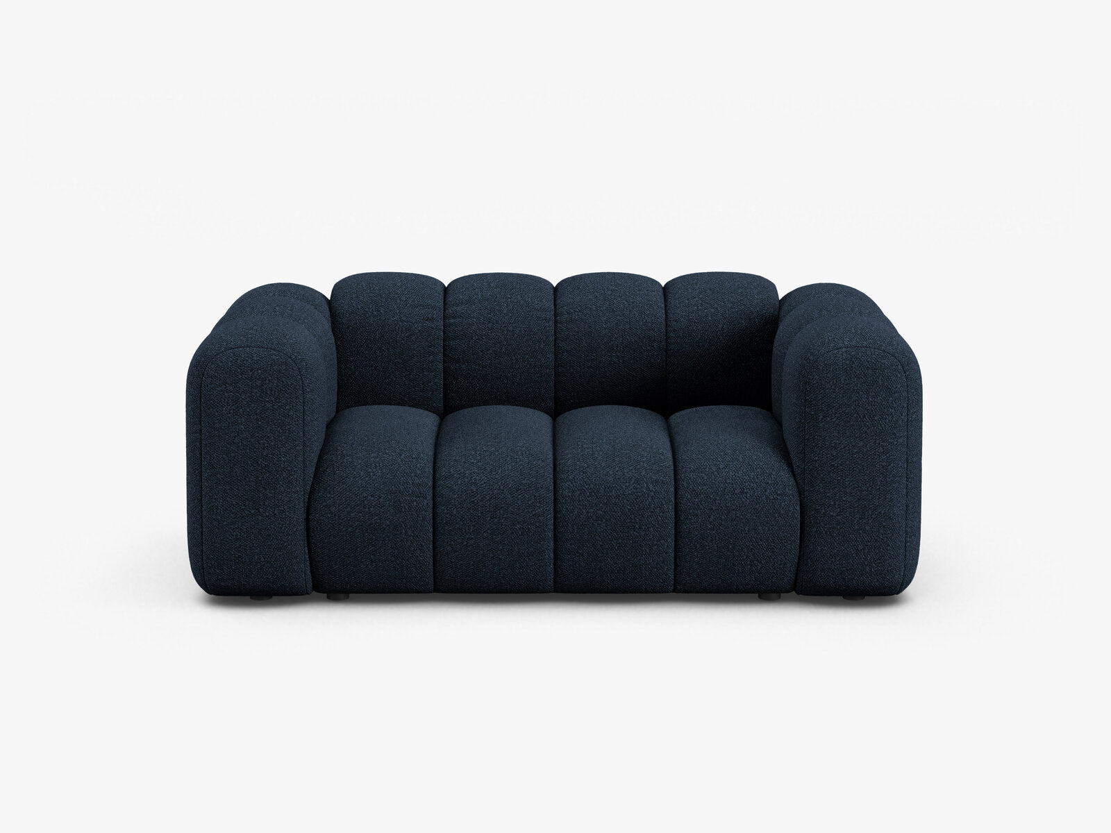 Micadoni Sofa Lupine 2-Sitzer kleine Version Boucle Baloo Dunkelblau