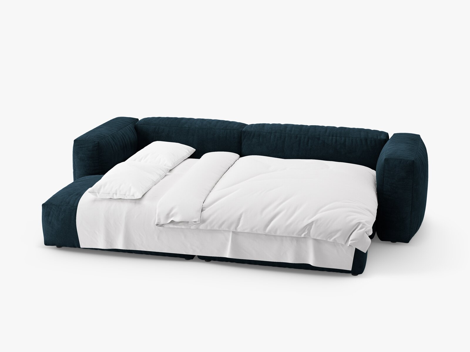 Micadoni Martina Ecksofa 4-Sitzer mit Schlaffunktion Links Samt Vogue Dunkelpetrol