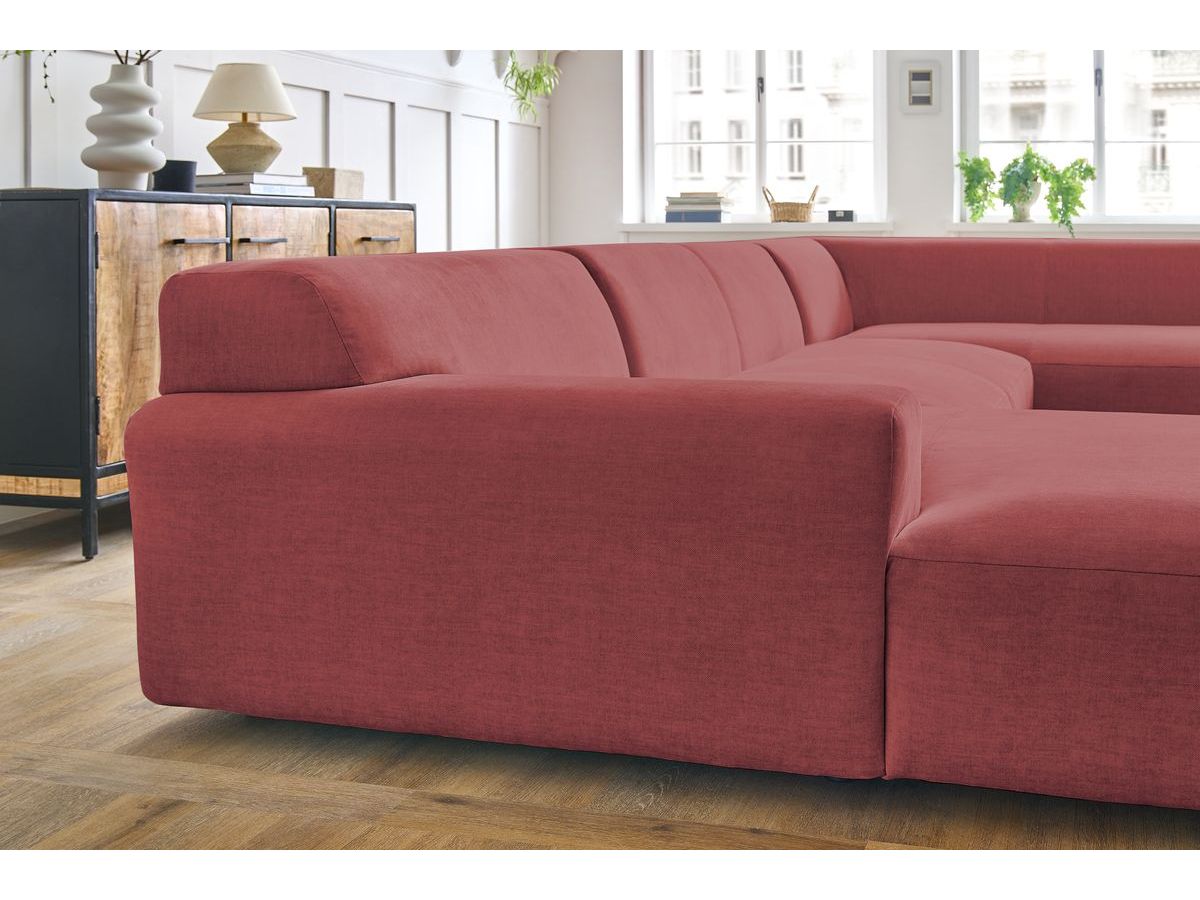 Bobochic Lavena Wohnlandschaft 399 × 220 cm Samt Orange Ecke links