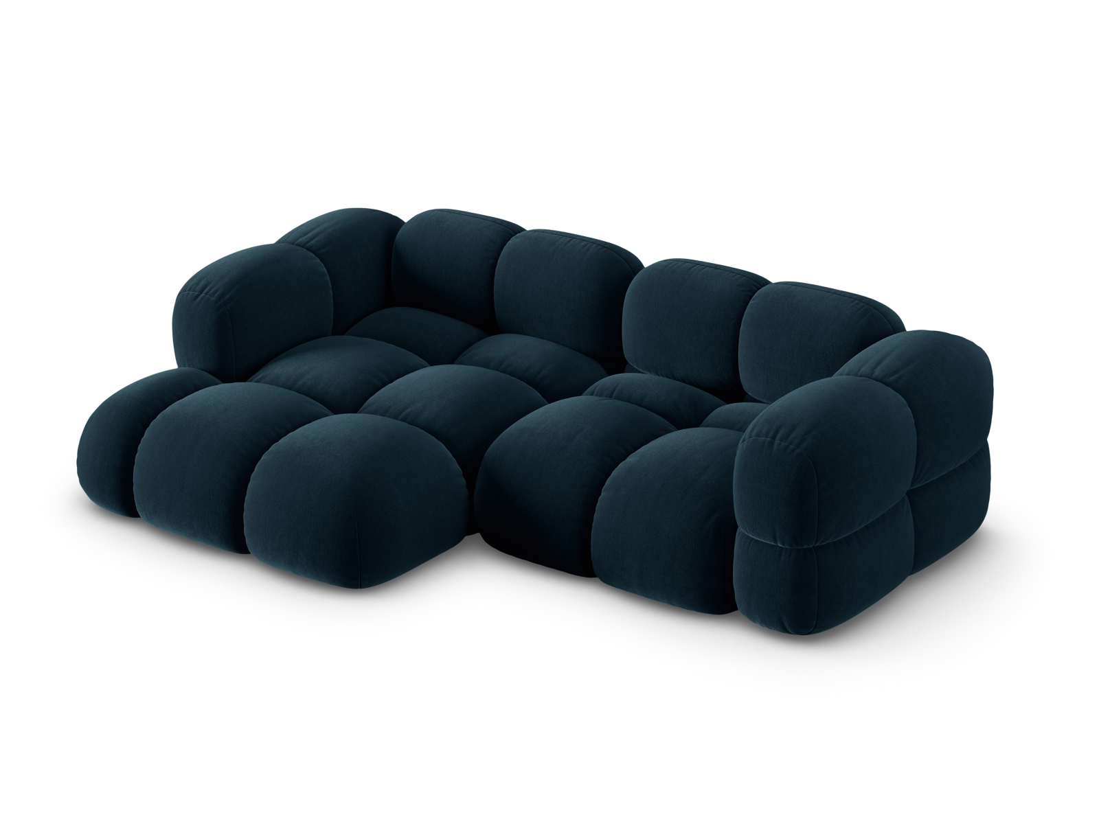Cosmopolitan Design Ecksofa Loretto 3-Sitzer Samt Vogue Tiefes Petrol Links