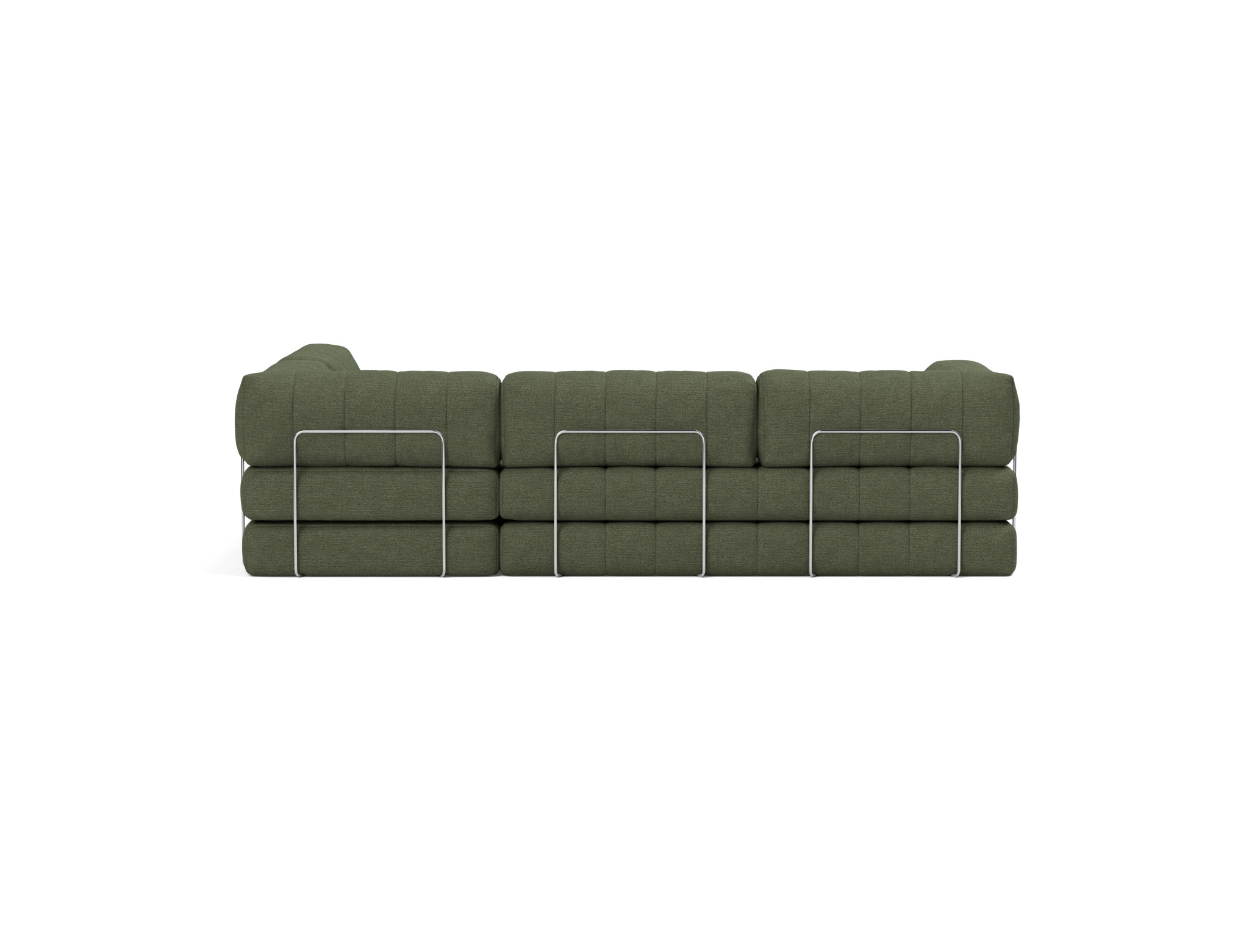 Eck-Schlafsofa CozyPad L-Form mit Armlehne Strukturierter Stoff Taura 353-Forest