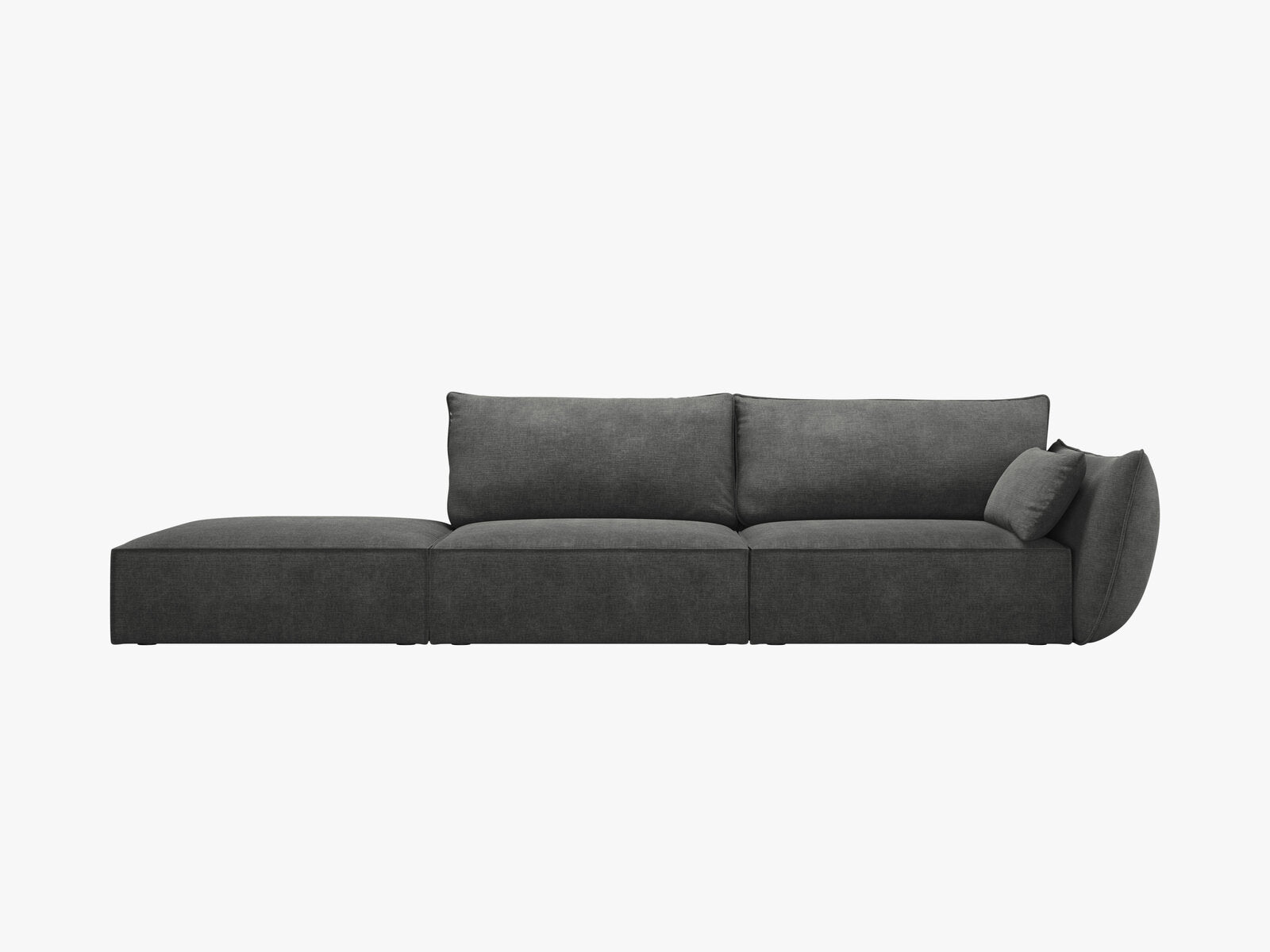 Micadoni Sofa Kaelle 4-Sitzer Links Chenille Over The Horizon Dunkelgrau