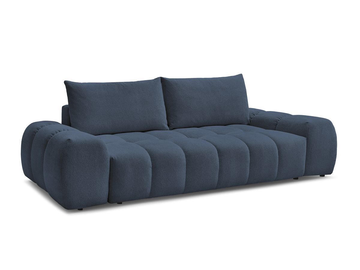 Bobochic Everest Sofa 3-Sitzer, 2 Kissen Melange-Stoff Dunkelblau