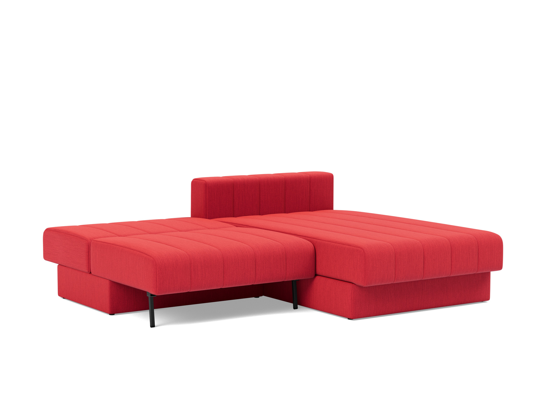 Schlafsofa Akello mit Chaiselongue Flachgewebe Elegance 511-Red