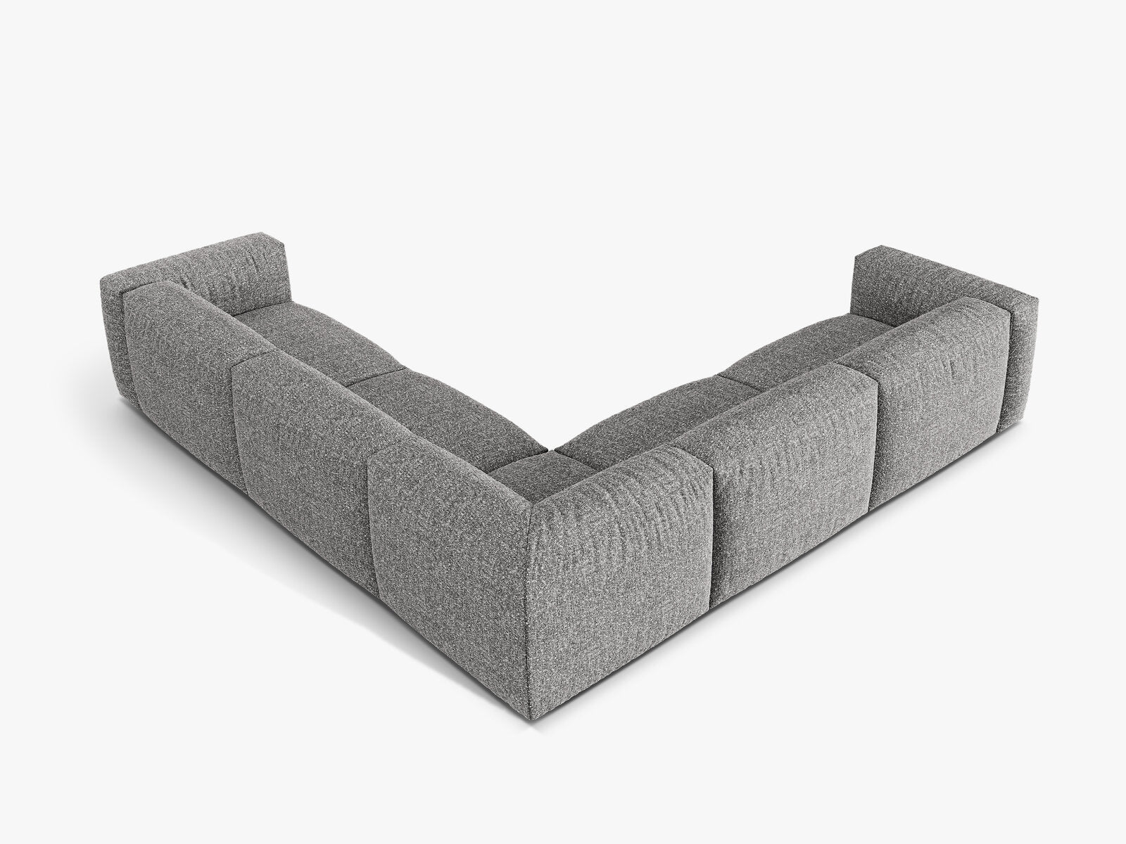 Micadoni modulares symmetrisches Ecksofa XL Martina 5-Sitzer Boucle Monet Graphit