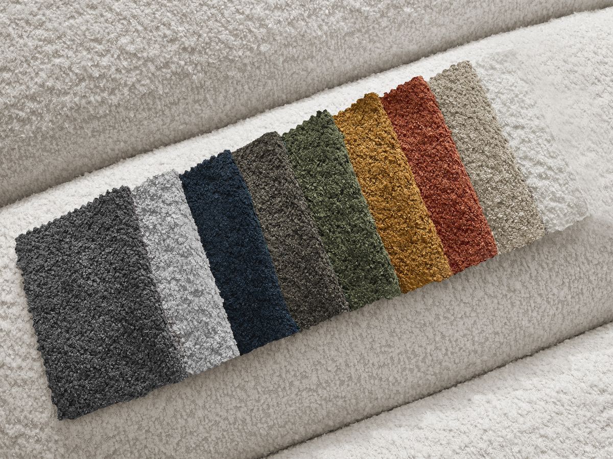 Bobochic Annecy Méridienne-Modul Bouclé-Stoff Weiß Ecke rechts
