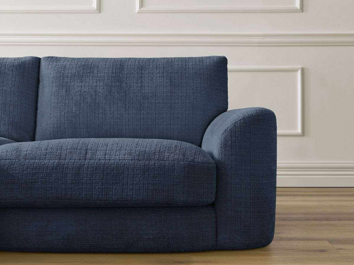 Bobochic Leonore Ecksofa Strukturstoff Dunkelblau Ecke links