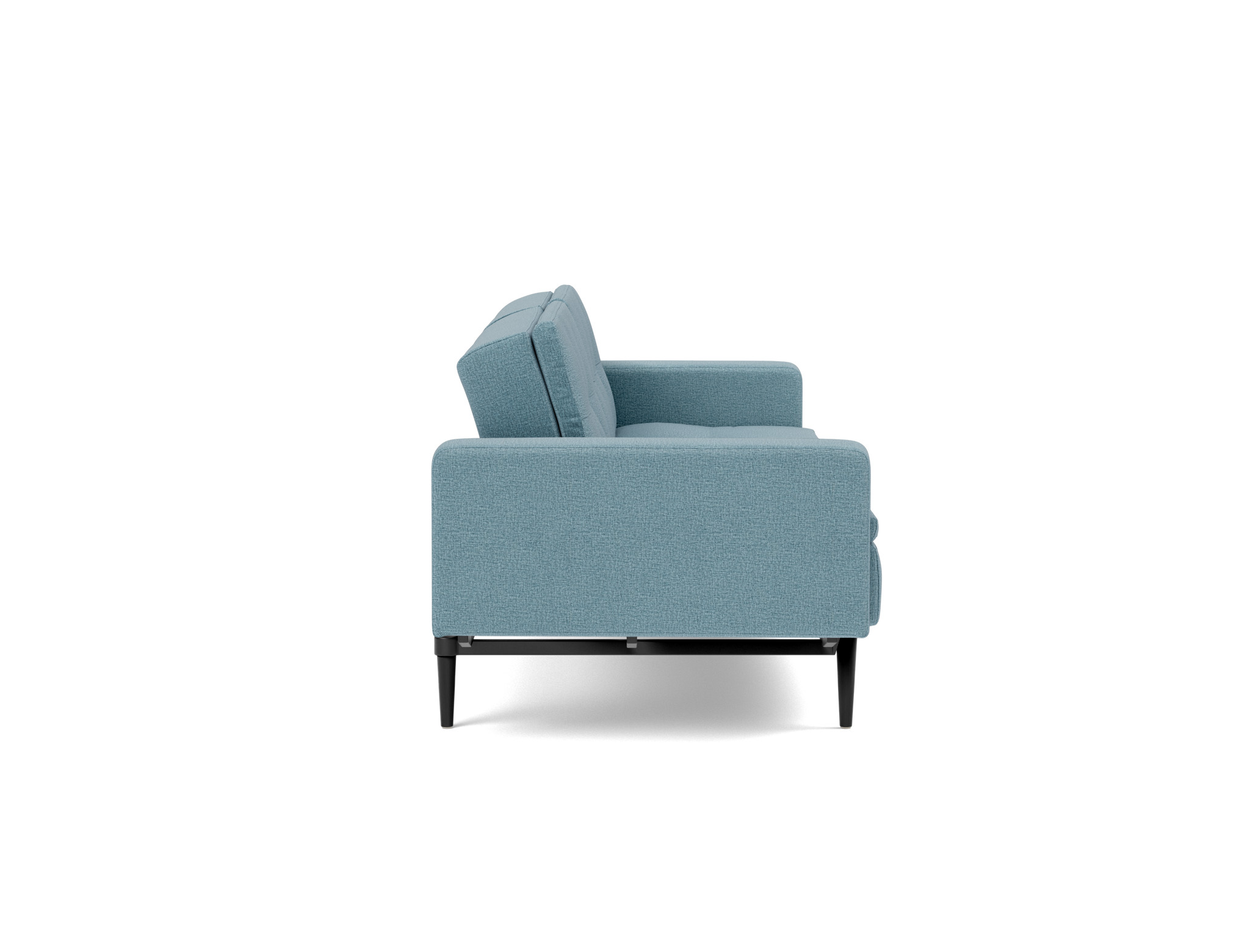 Schlafsofa Dublexo mit Armlehnen Flachgewebe Mixed Dance 525-Light-Blue Beine Styletto Eiche schwarz