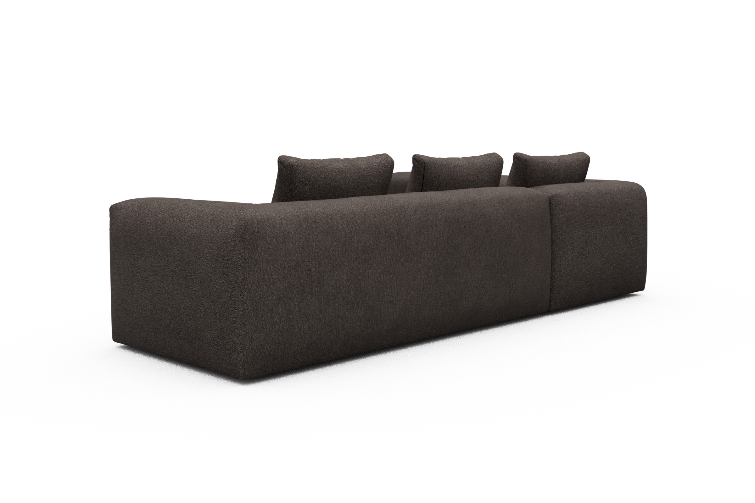 Ecksofa Fred 2x 2,5-Sitzer links offen Boucle-Taupe