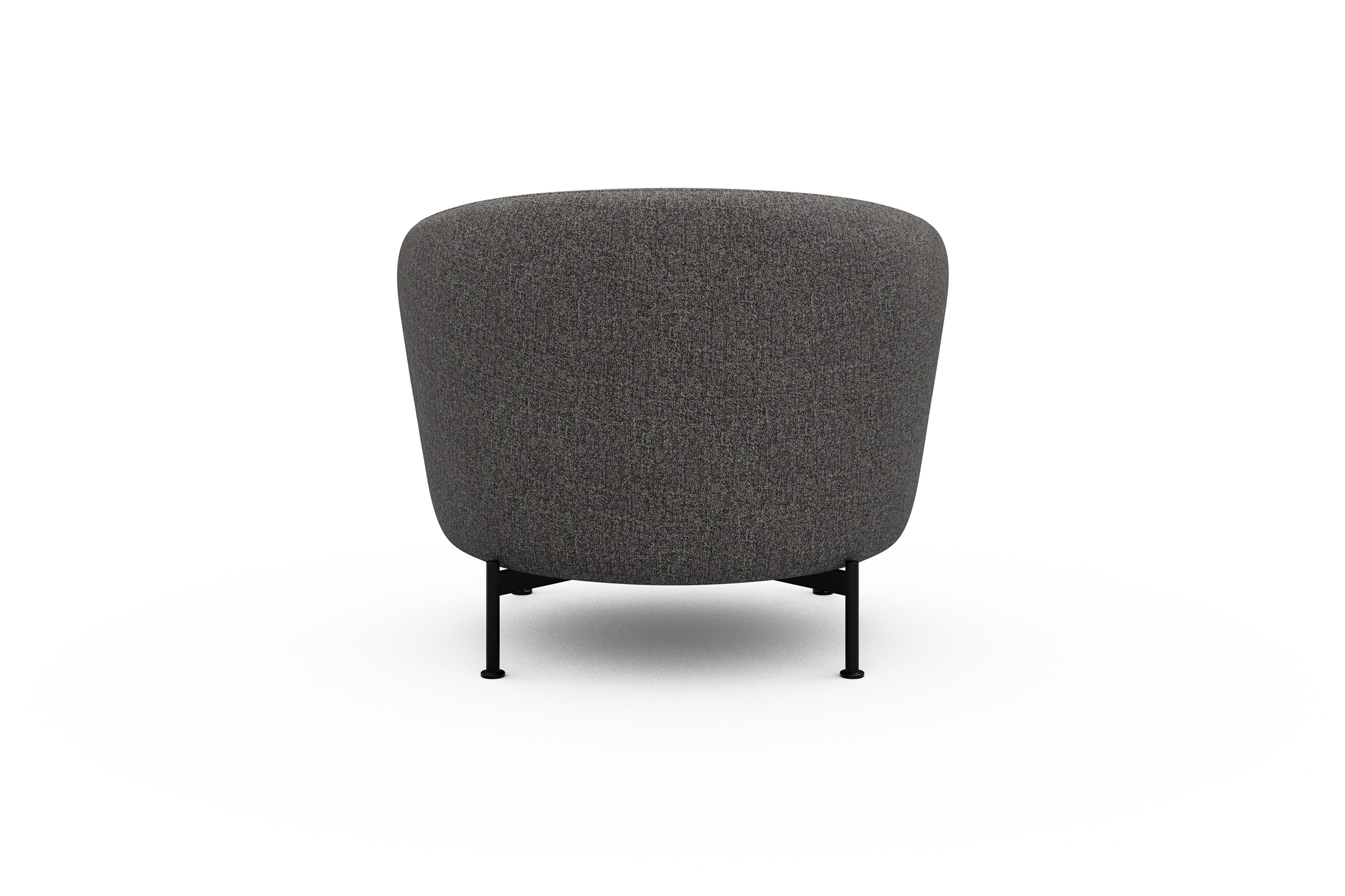 Sessel Ronda X-Metallgestell Schwarz Carreno-Salt-and-Pepper