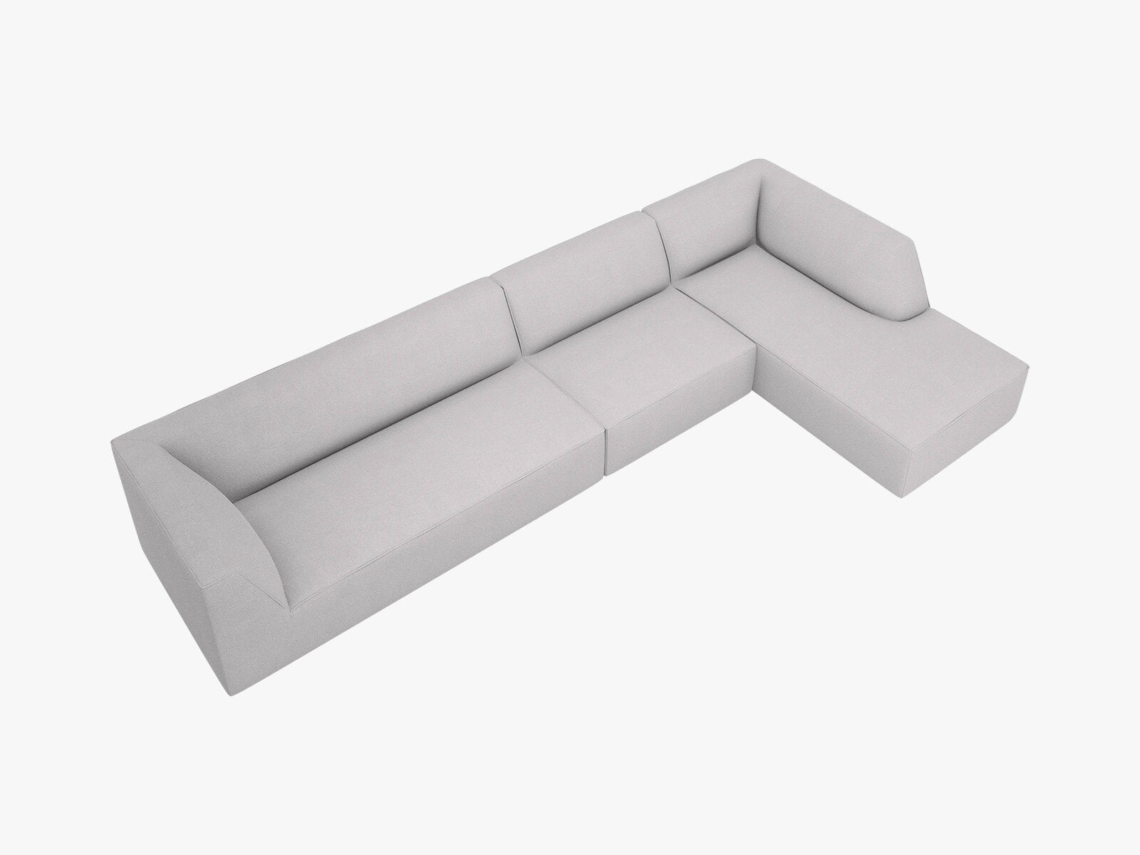 Micadoni Ecksofa Ruby 5-Sitzer Rechts Strukturierter Stoff Ottawa Hellgrau