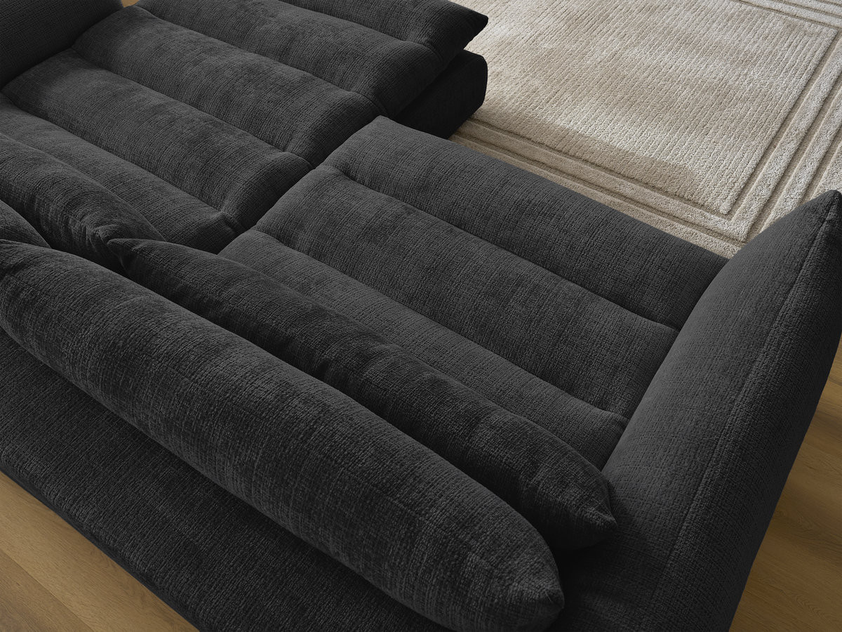 Bobochic Neil Ecksofa Strukturstoff Schwarz Ecke rechts